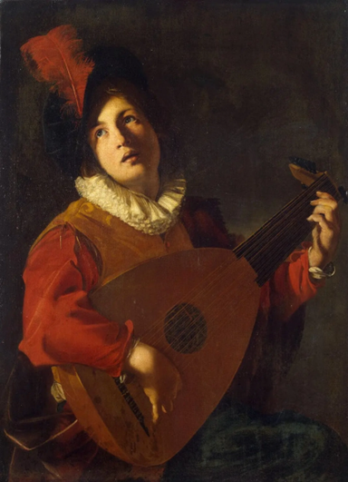 A man with a lute.