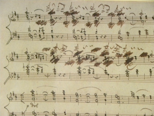 Crossed out Beethoven score.