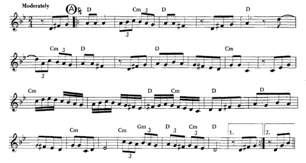 Lead sheet for Der Heyser Bulgar